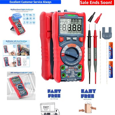 Lightweight Battery-Powered Multimeter: 6000 Counts & Non-Contact Voltage Safety