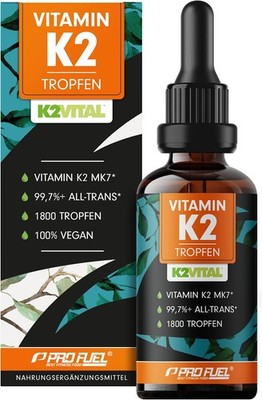 Vitamin K2 Tropfen   1800x, 200 µg MK7, 99,7 % all-trans, vegan