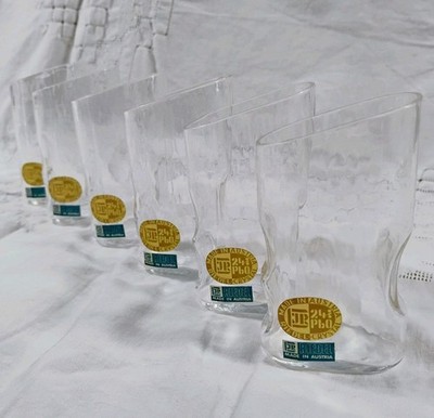 Vintage Riedel 1960s Set Of 6 DRINK IN Crystal Glasses 3.75'' Made In Austria HTF