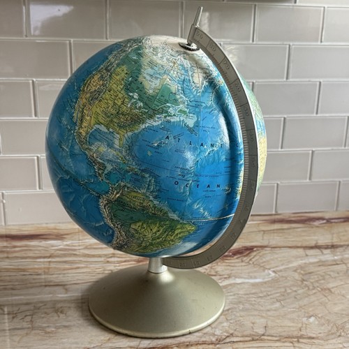 Vtg 70s Rand McNally World Portrait Globe "Soviet Union" Metal Base 12" USA Made - Picture 6 of 13