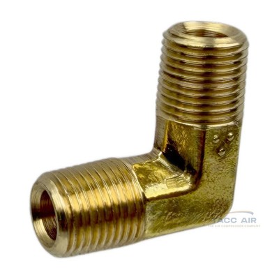 1/8'' x 1/8'' NPT Male to Male 90 Degree Brass Pipe Elbow Fitting Forged