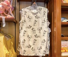 Disney Mickey Mouse Men  s White/Grey Cotton Tank Top Size M NWT
