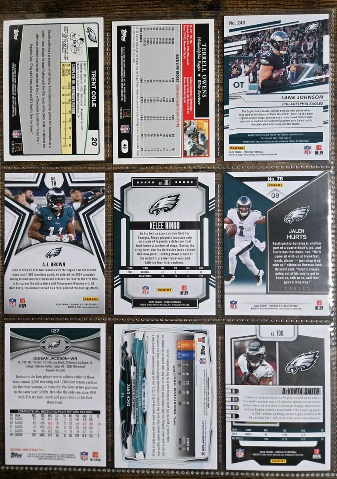 Lote de tarjetas de fútbol americano Philadelphia Eagles NFL (ver descripción) Foto 2 de 2