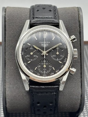 *UNIQUE* Heuer Carrera 2447NT 'FAB. SUISSE' DIAL Valjoux 72 racing 1968 SERVICED