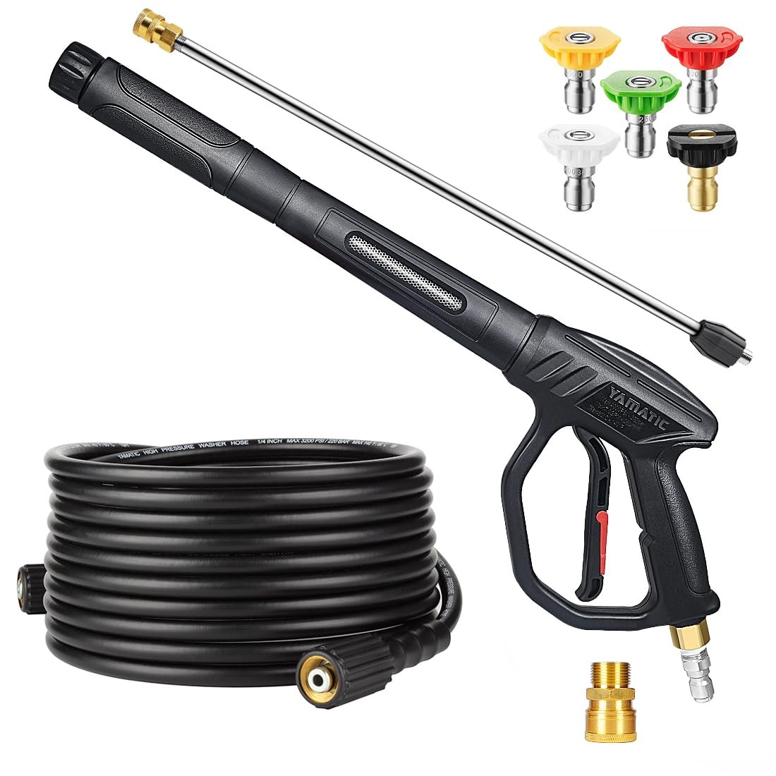 High-Pressure Washer Gun with 25FT Hose & Easy-Trigger Ergonomic Handle