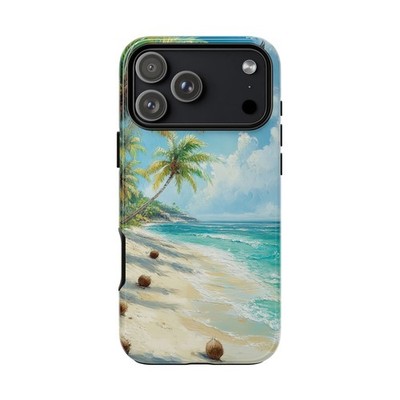 For iPhone/Galaxy/Pixel | Phone Ink Case - Pastel Tropical Palm Tree Beach