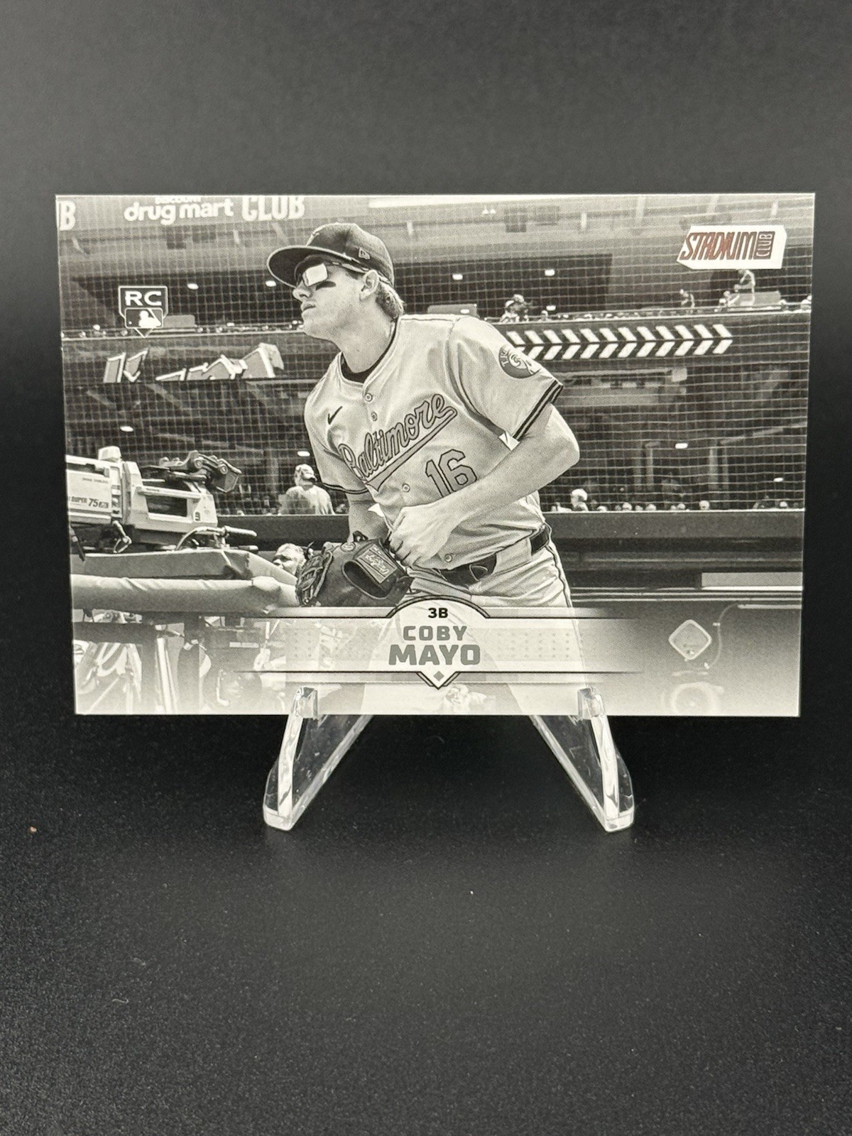 2025 Stadium Club Black and White #62 Coby Mayo RC CASE HIT SP