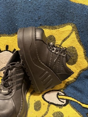 Demonia Stomp-08 Platform Shoes Black on Black Gothic Vegan