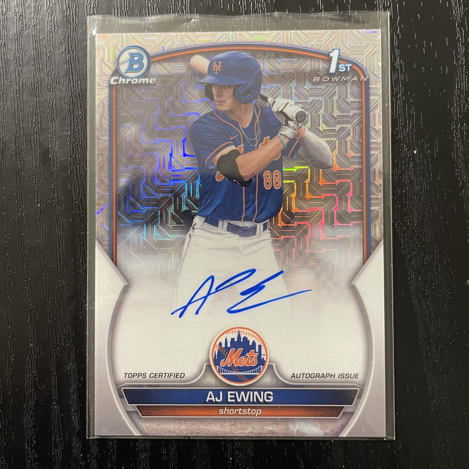 2023 Bowman Draft Chrome AJ Ewing 1st Auto HTA Mojo Refractor /150 Mets