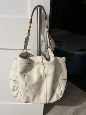 Prada Ivory Leather Shoulder/Hobo Bag Gold Hardware 