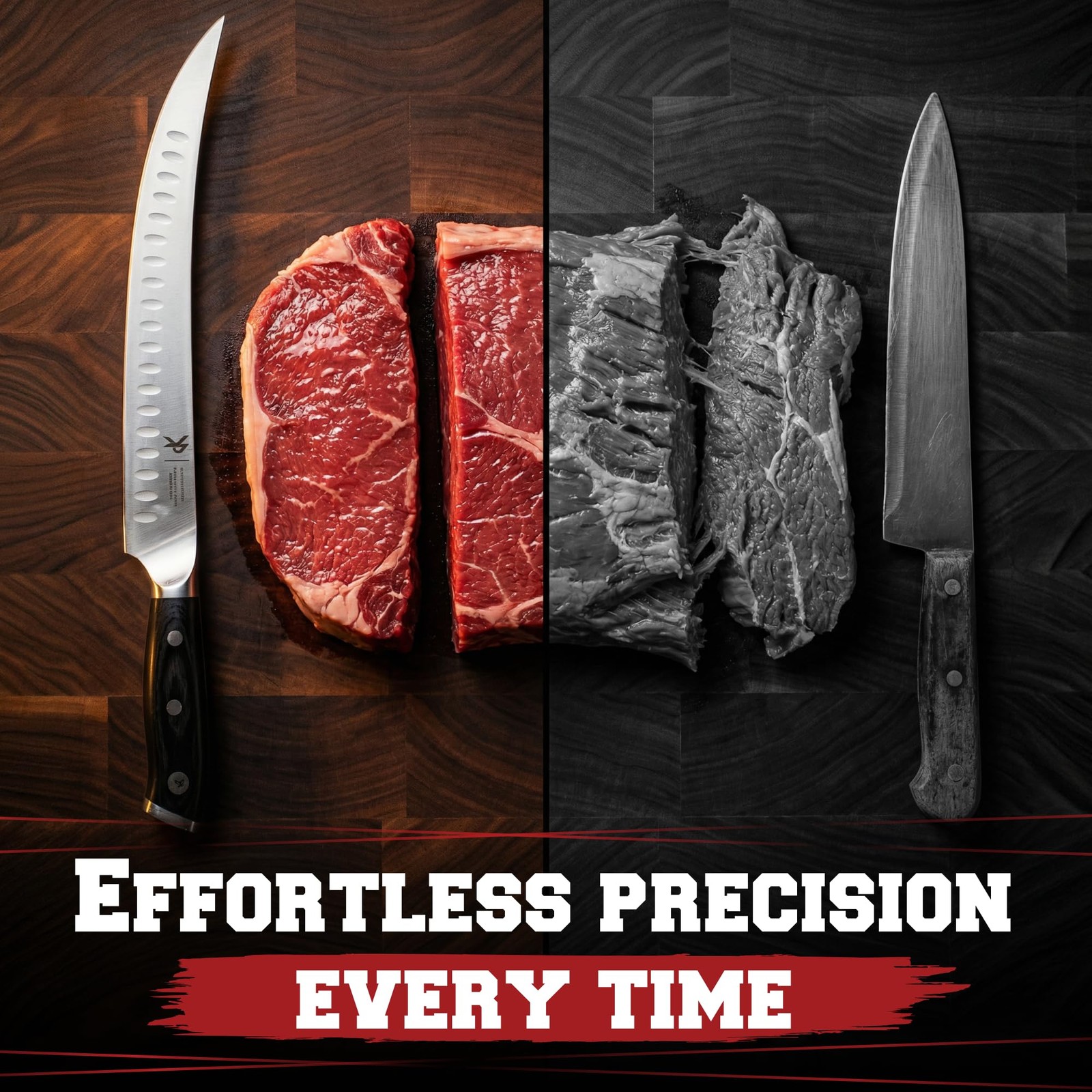 10” Butcher Knife for Meat Cutting & Trimming-Ultra Sharp Cimeter Breaking Ca...