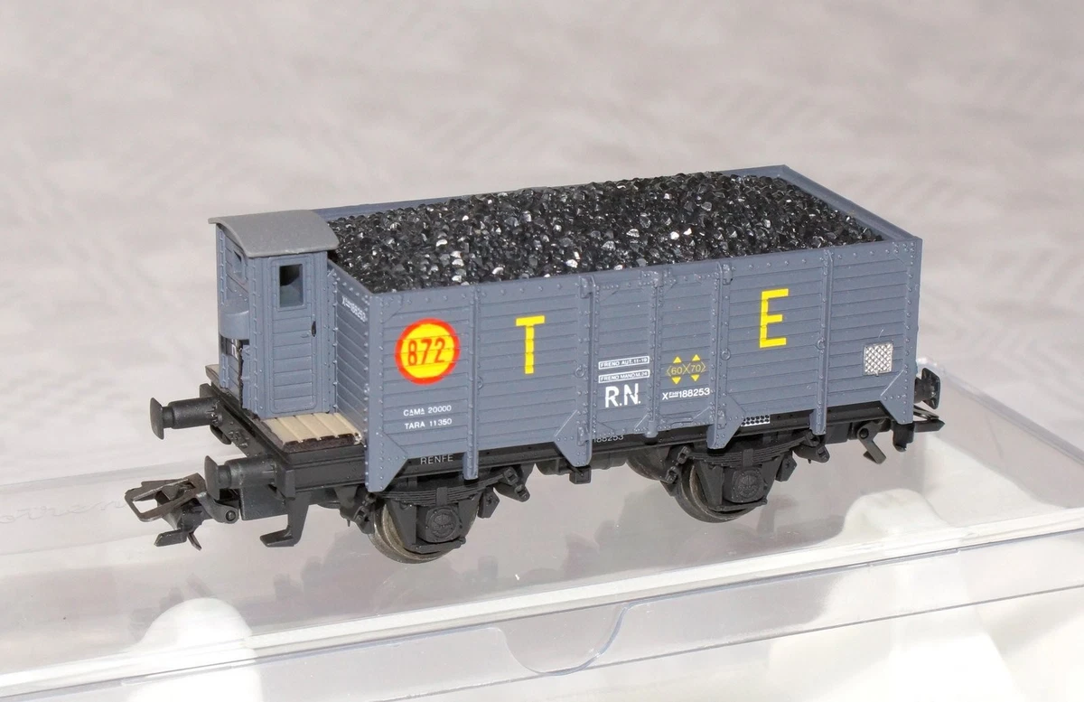 ELECTROTREN 1021, wagon plat et conteneur 20' Transportes Pou- Prat