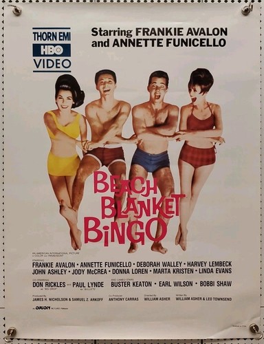 Beach Blanket Bingo Video Promo Movie Poster Frankie Avalon Annette 19x25