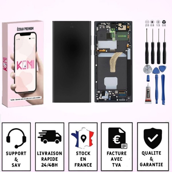 Display FüR Samsung Galaxy S22 Ultra - LCD Mit Chassis - Touchscreen +...-image