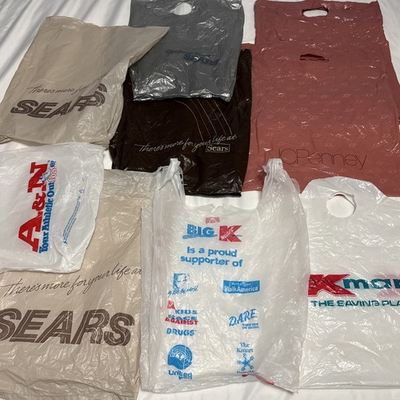 #ad #ad Vintage Department Store Shopping Bags Kmart SEARS JC Penney Aamp;N BIG Kmart $17.49