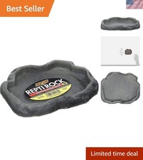 Lightweight Medium Rock Food Dish for Reptiles - Easy to Clean  Bacteria-Free