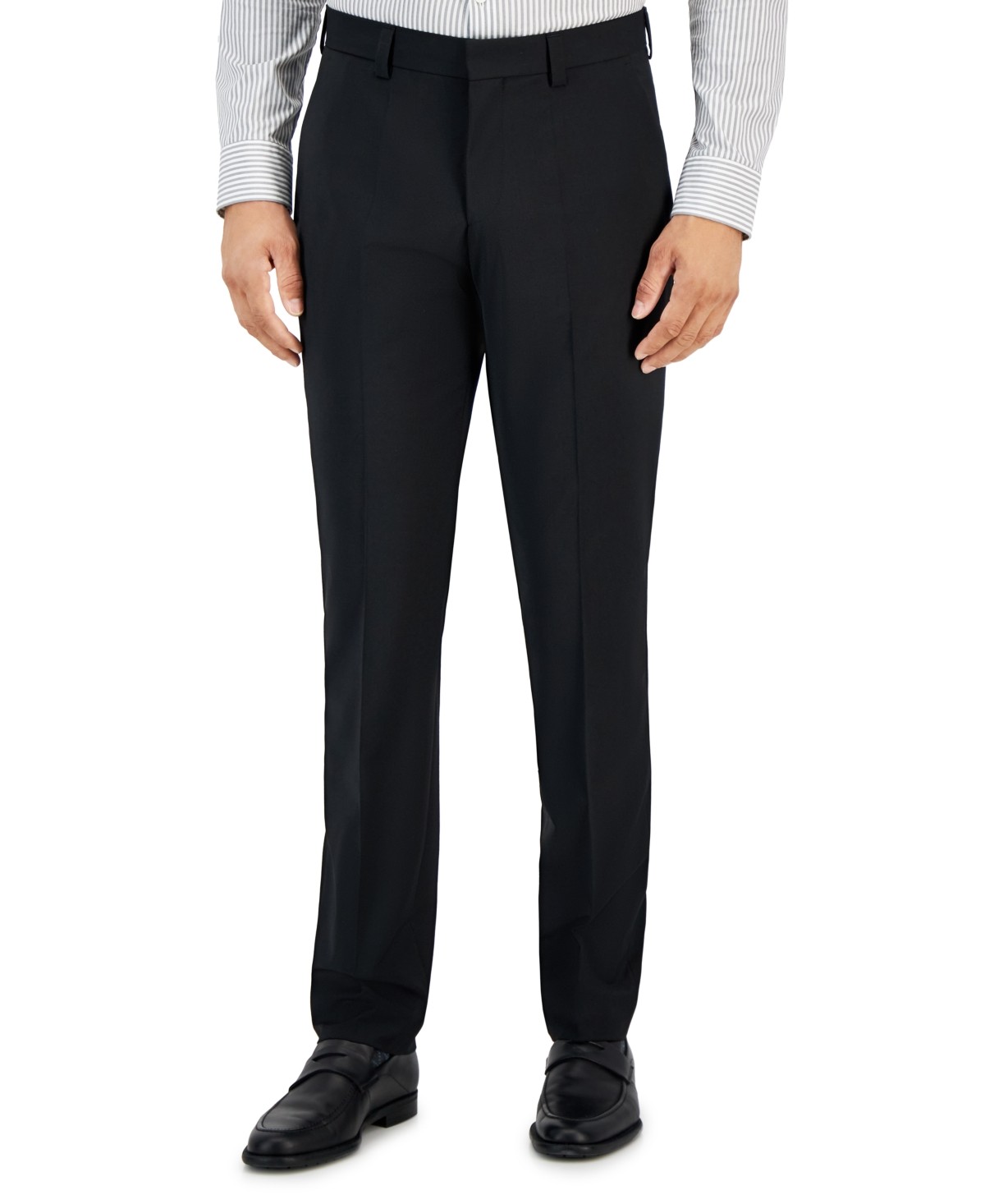 Hugo Boss Mens Slim fit Dress Pants 46 32 Black Solid 6190₽