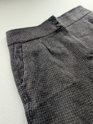 Massimo Dutti Wool Blend Brown Black Ankle Pants Sz 6 Pockets
