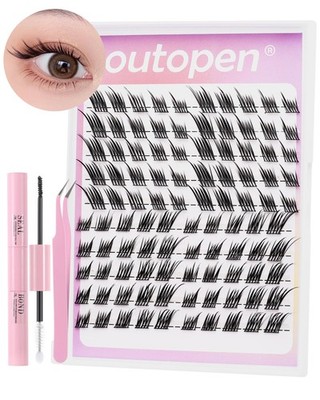 outopen Manga Lash Clusters Fox Eye Lashes DIY 1 count (Pack of 1), black