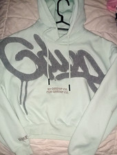 Ladies Large baby green GEEDUP Cropped Hoodie