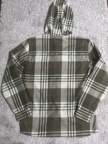 Burton Ruckus Flannel Hooded Shirt Long Sleeve Plaid Green / White Men's Size L - Picture 12 of 12