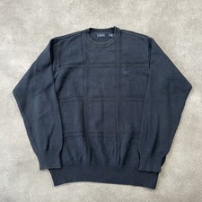 Izod Jumper Mens Medium Textured Cotton Chunky Knit Pullover Sweater, Black