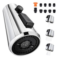 Pull Down Spray Head for Kitchen Faucet,3-Function Sink Spray Nozzle with 9 A...