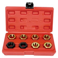 8PC DRIVE SHAFT AXLE SPINDLE RE-THREADING / THREAD RESTORE SET AF/METRICK UK