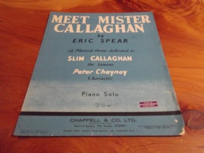 SHEET MUSIC MEET MISTER CALLAGHAN BY ERIC SPEAR PIANO SOLO GREAT ** MUST SEE
