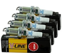 4X NGK ZüNdkerzen BUR6ET 2876 V-LINE 1 FüR VW Caddy Golf Jetta Passat Polo T3 T4