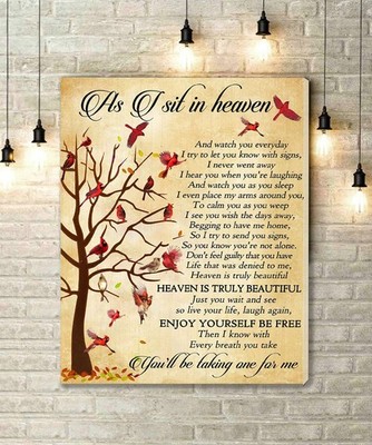Canvas Wall Art Cardinal Canvas As I Sit In Heaven You'll Be Talking For Me A...