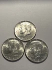 3 BEAUTIFUL BU 1964 Mint Silver Kennedy Half Dollar FREE SHIPPING  N389