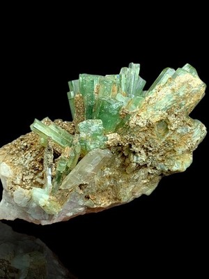 79g Green tourmaline Crystal bunch on matrix from   kunzite crystal combine