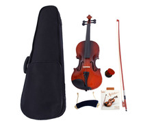 3/4 Acoustic Violin with Case Bow Strings Shoulder Rest Natural Color