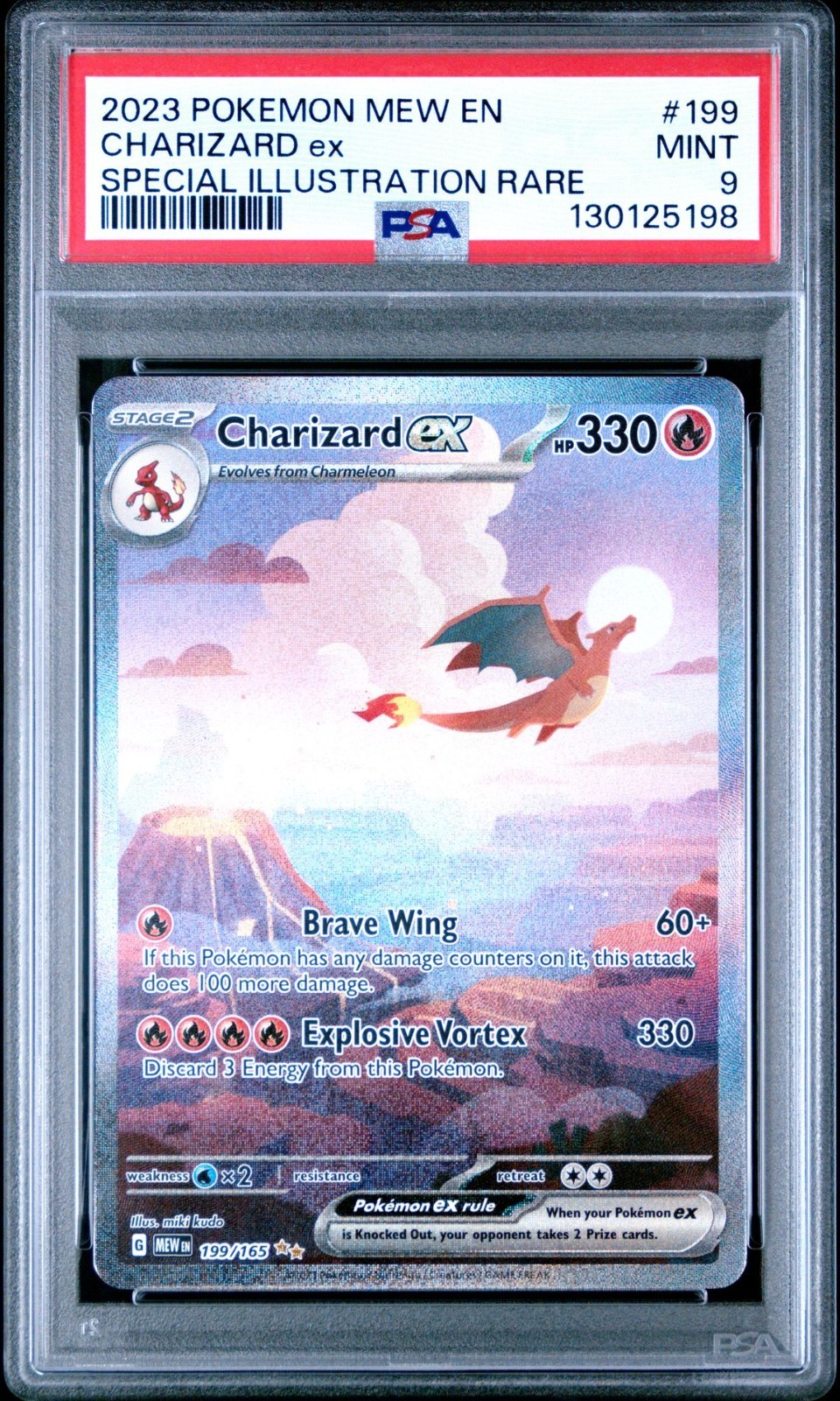 Charizard ex 199/165 Sv: Scarlet & Violet 151 Holo - PSA 9