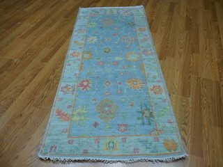 Turkish Oushak Hand Knotted Rug Bohemian Oushak contemporary Rug 2.8x6 Ft