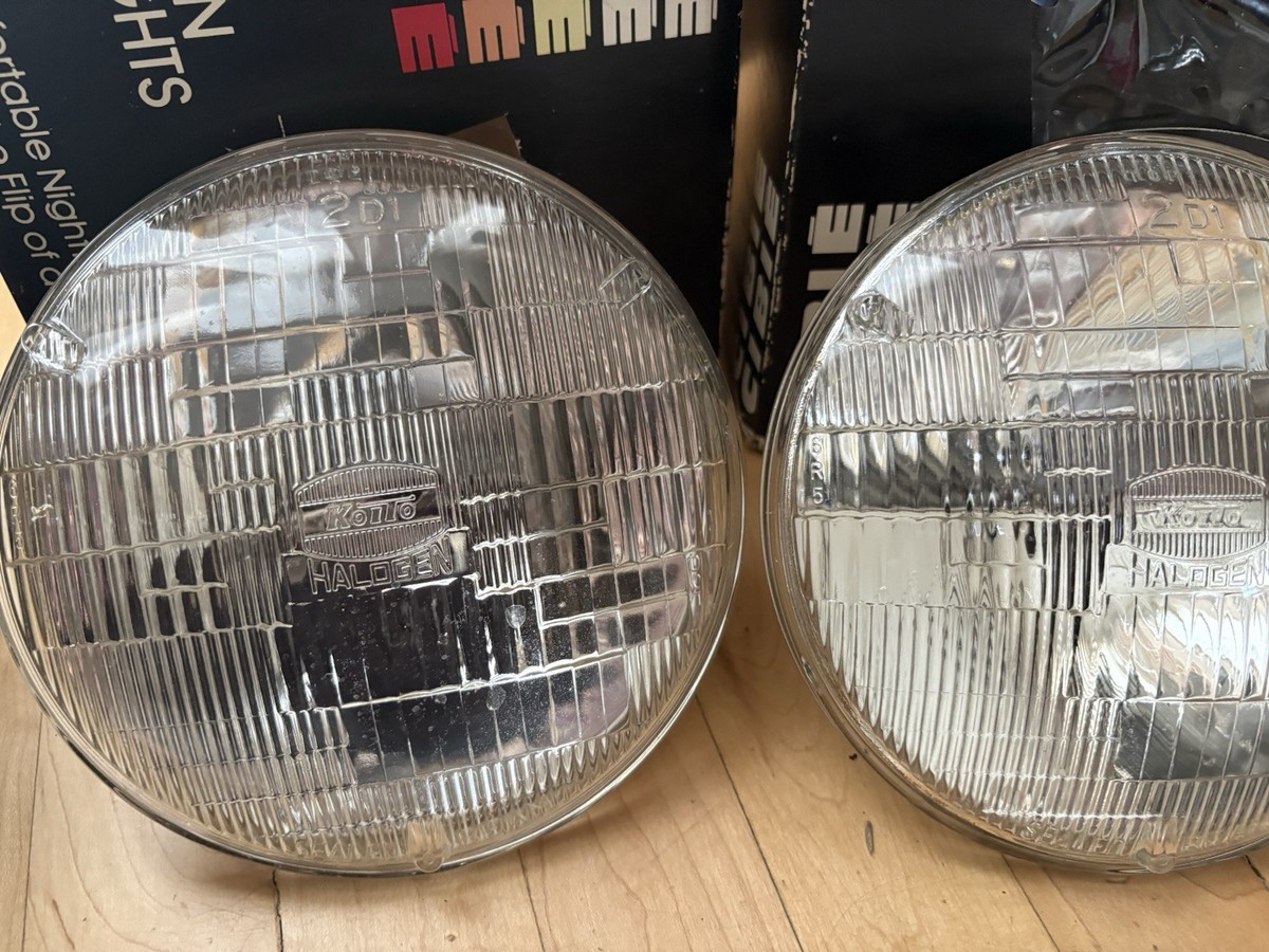 Vintage CIBIE Boxed 7” Koito Halogen Headlights H4 12V 60/55W Pair