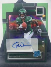 2022 Clearly Donruss Rated Rookie RC GARRETT WILSON JETS COLOR MATCH Auto /25 K1