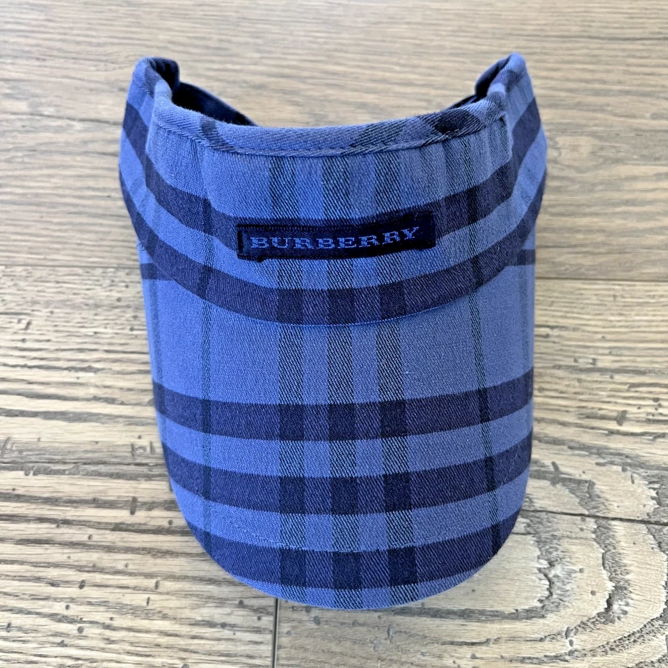 Lote De Colección 3 Sombreros BURBERRY Parasol Golf Nova Check Beige Gris Azul Años 90 Foto 3 de 4