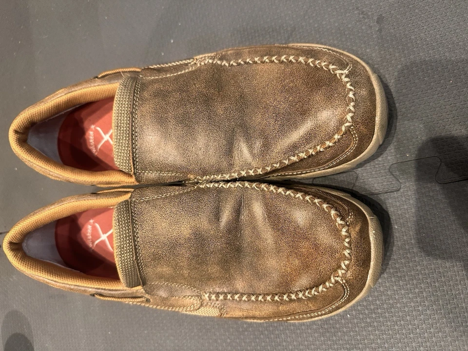 Mocasines Twisted X Para Hombre 12M Bombardero Cuero Conducción Sin Cordones Punta D Mdms002 Foto 3 de 4