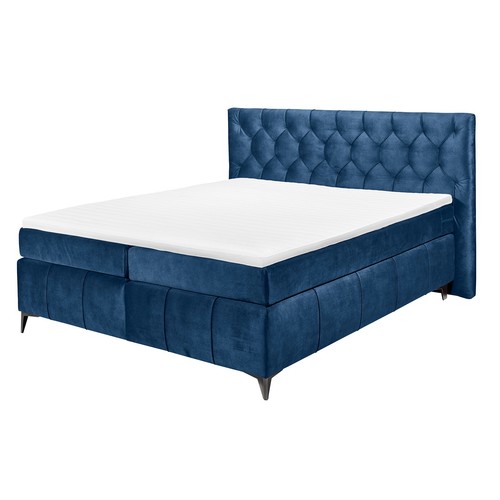 Boxspringbett - mondscheinblau - Tonnentaschenfederkern - H2 - 180x200 cm - Bild 2 von 7