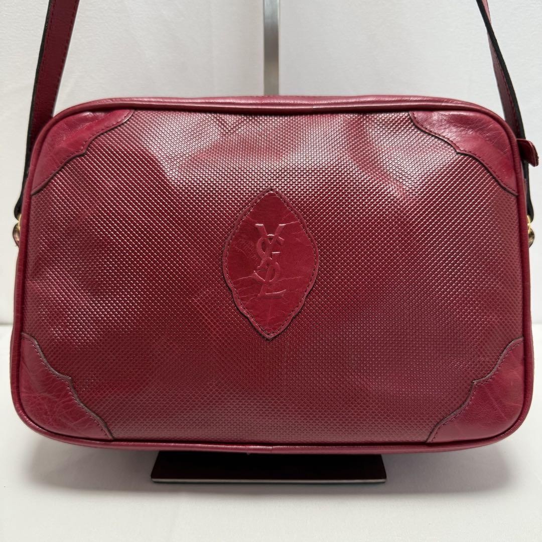 Borsa a tracolla Yves Saint Laurent logo Cassandra PVC x pelle Bordeaux