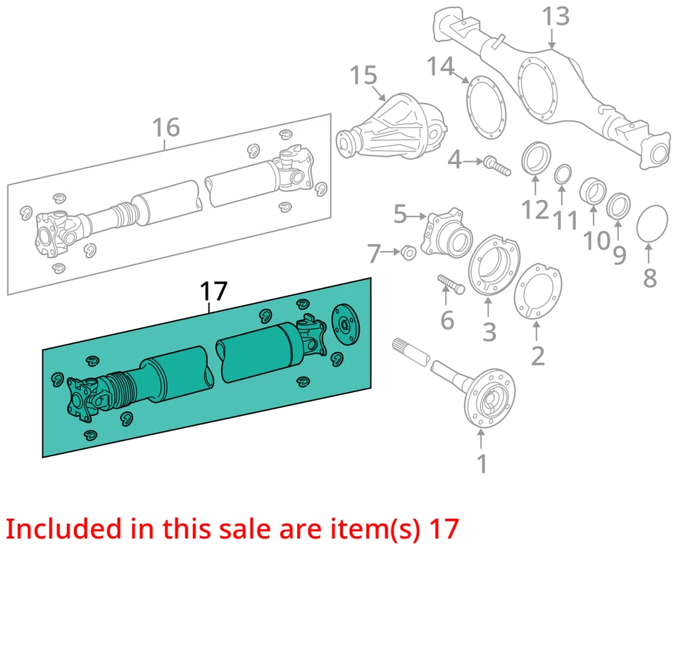 Toyota Tundra 2012 eje de transmisión trasero fabricante de equipos originales 142 k millas (LKQ~427610170) Foto 4 de 4