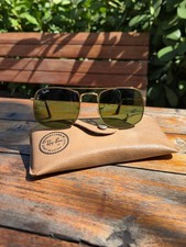 1988 Ray  Ban Caravan 12K Gold   BL G15 Glass   Made in USA   Case  Wrnty card