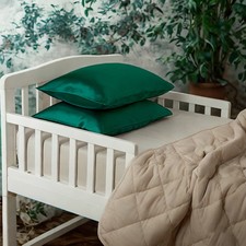 2 Pack Silky Satin Toddler Pillowcases 14x20 Soft Smooth Envelope Closure