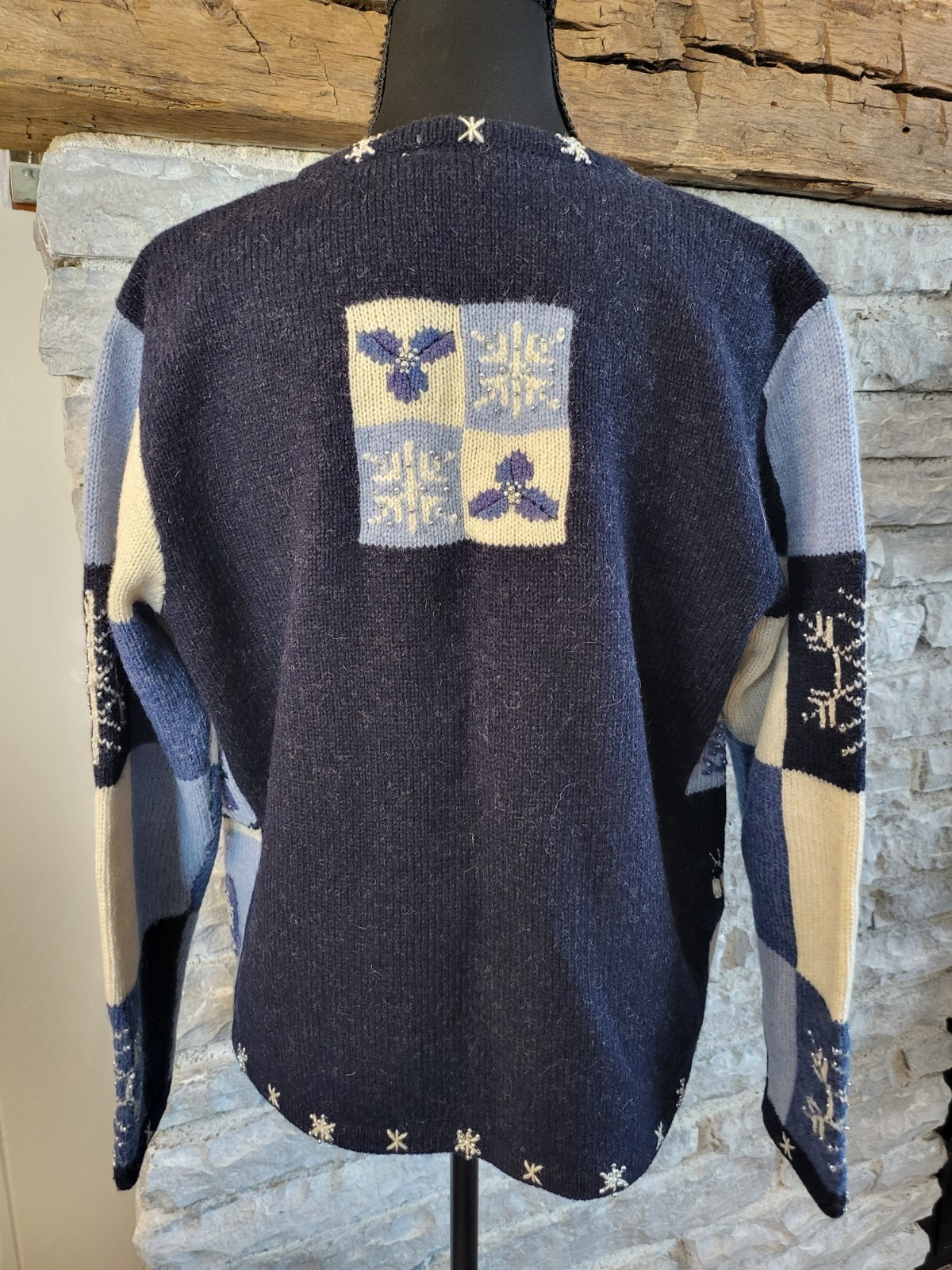 Vintage Talbots Patchwork Embroidered 100% Wool C… - image 12