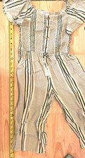 GIRLS Japna Girl Girls Blue Striped Jumpsuit Short Sleeve Size 10-11