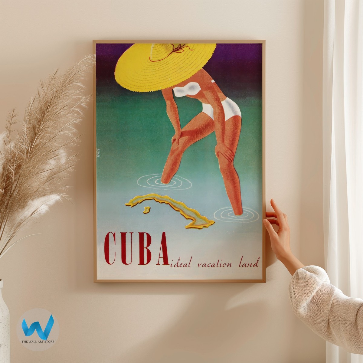 Vintage Cuba Travel Poster Wall Art - Retro Beach Decor Fine Art