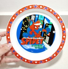 Marvel Spiderman Spidey Is Coming To Dinner Plate Plastic Kids Christmas 21cm