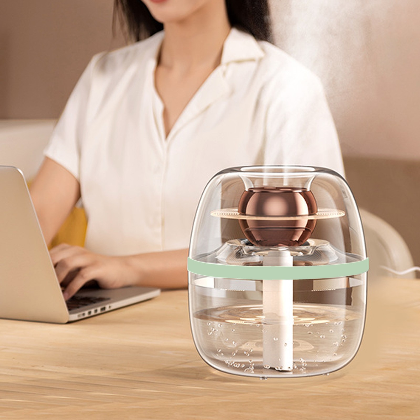 3L Dual Nozzle Quiet Clear USB Desktop Humidifier For Home Easy To Use